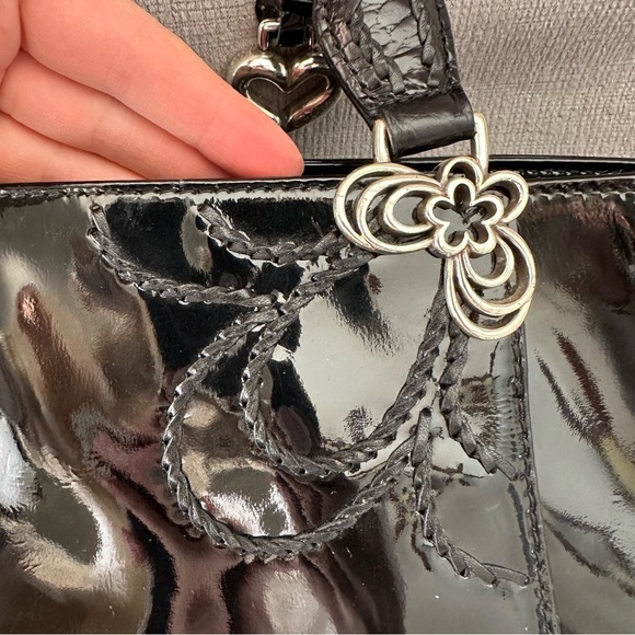 Brighton Ferguson purse with coin Elegant Black Patent Leather Tote Bag - Picture 14 of 15